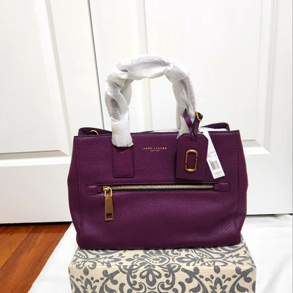 NWT Marc Jacobs Gotham East-West Leather Tote/ Crossbody Bag- Iris Color$575 - Picture 7 of 10